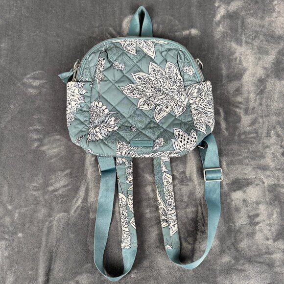 Vera Bradley Tiger Lily Blue Oar Convertible SMALL Backpack #29276-13002 - Picture 1 of 8